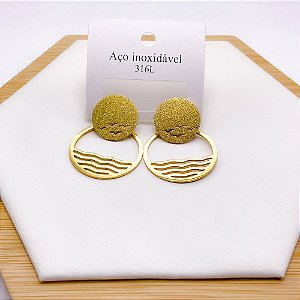 BRINCO AÇO INOX GEOMETRICO - DOURADO