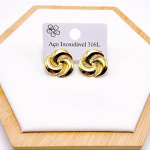 BRINCO AÇO INOX  GEOMETRICO - DOURADO