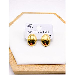 BRINCO AÇO INOX  ESTILO GOTA - DOURADO