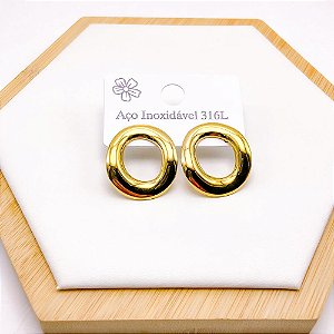 BRINCO AÇO INOX  GEOMETRICO - DOURADO