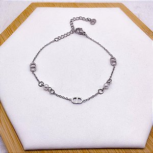 PULSEIRA AÇO INOX INSPIRE-SE COM PÉROLAS - PRATEADA