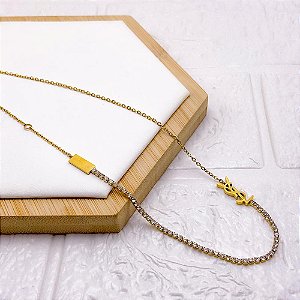 COLAR AÇO INOXIDÁVEL 45CM INSPIRE-SE PARIS RIVIERA - DOURADO