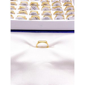 ANEL  AÇO INOXIDÁVEL CHAPINHA PARA GRAVAÇÃO - DOURADO