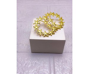 BRINCO AÇO INOXIDAVEL  ESTRELAS DO MAR - DOURADO