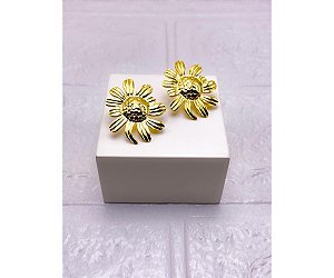 BRINCO AÇO INOXIDAVEL  FLOR - DOURADO