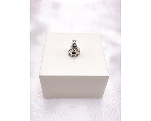 ARGOLINHA CLICK AÇO INOX  PEDRAS CRISTAL PP - PRATEADO