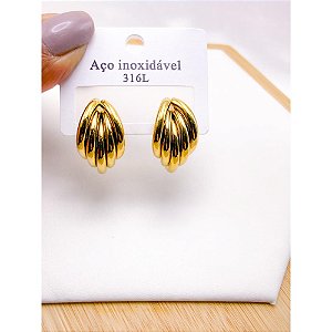 BRINCO AÇO INOX  GEOMETRICO - DOURADO