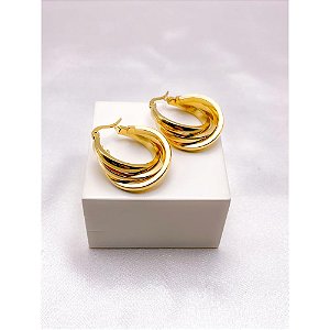BRINCO AÇO INOX  GEOMETRICO - DOURADO