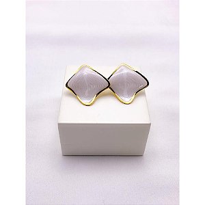 BRINCO AÇO INOX  GEOMETRICO PEROLADO - DOURADO