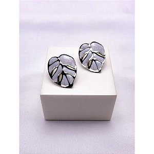 BRINCO AÇO INOX  FOLHA PEROLADO - PRATEADO