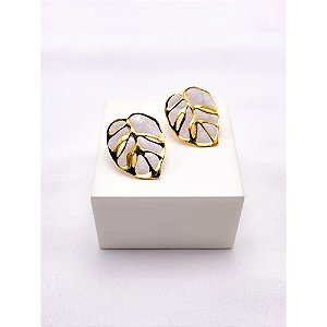 BRINCO AÇO INOX  FOLHA PEROLADO - DOURADO