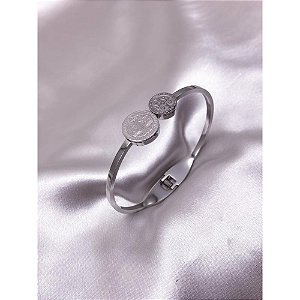 BRACELETE AÇO INOX SÃO BENTO - PRATEADO