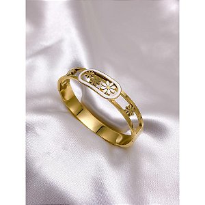 BRACELETE AÇO INOX MARGARIDA - DOURADO