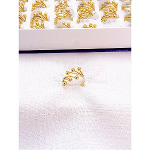 ANEL  AÇO INOXIDÁVEL BOLINHAS - DOURADO (UNIDADE)