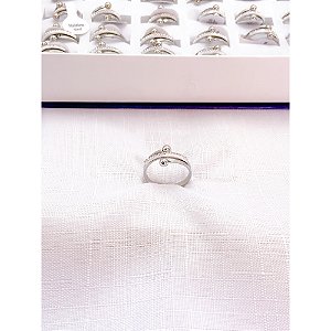 ANEL  AÇO INOXIDÁVEL BOLINHA CRAVEJADO - PRATEADO (UNIDADE)