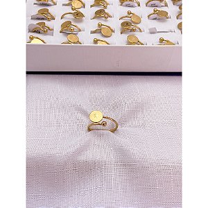 ANEL  AÇO INOXIDÁVEL RAINHA - DOURADO (UNIDADE)