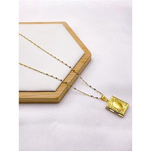 RELICÁRIO AÇO INOXIDÁVEL  55CM  ÁLBUM - DOURADO