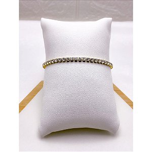 PULSEIRA AÇO INOX RIVIERA CRISTAL - DOURADA