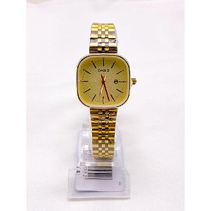 RELÓGIO VINTAGE AÇO INOXIDAVEL FEMININO FUNDO DOURADO - DOURADO