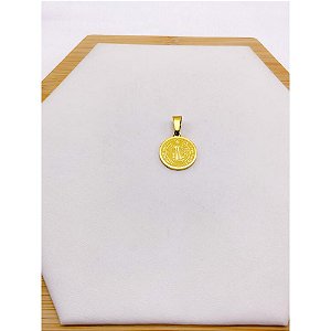 PINGENTE AÇO INOXIDÁVEL SÃO BENTO - DOURADO