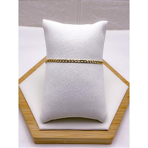 PULSEIRA AÇO INOXIDÁVEL 22CM GRUMET 0.8MM  - DOURADA