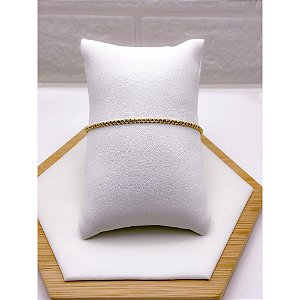 PULSEIRA AÇO INOXIDÁVEL TIJOLINHO 22CM   - DOURADA