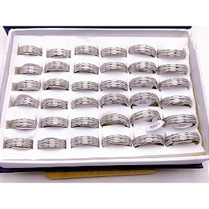 CAIXA ALIANÇA AÇO INOXIDÁVEL JATEADA TRABALHADA 6MM - PRATEADA (36 UNIDADES)