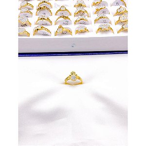 ANEL  AÇO INOXIDÁVEL MÃO DE HANSA - DOURADO (UNIDADE)