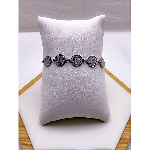 PULSEIRA AÇO INOX  SÃO MIGUEL ARCANJO - PRATEADA