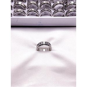ANEL AÇO INOXIDÁVEL ROTATIVO 6MM ALGARISMOS ROMANOS - PRATEADO (UNIDADE)