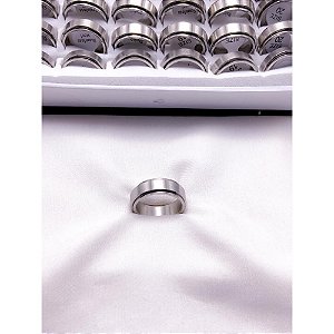 ALIANÇA AÇO INOXIDÁVEL ROTATIVA LISA 6MM  - PRATEADA (UNIDADE)