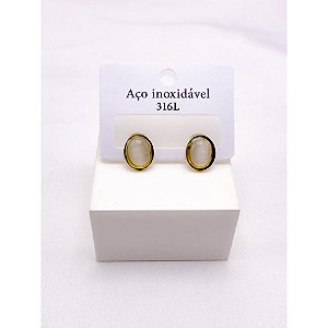 BRINCO AÇO INOXIDÁVEL OVAL - DOURADO