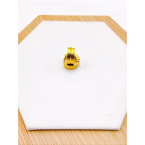 BRINCO AÇO INOX ARGOLINHA CLICK TRABALHADA PP- DOURADO