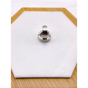 BRINCO AÇO INOX ARGOLINHA CLICK TRABALHADA P- PRATEADA