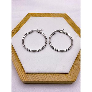 ARGOLA AÇO INOX 2,5CM - PRATEADA