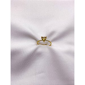ANEL AÇO INOXIDÁVEL AJUSTÁVEL CORAÇÃO AMARELO - DOURADO  (UNIDADE)