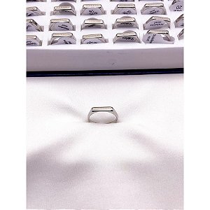ANEL AÇO INOXIDÁVEL CHAPINHA COM DETALHES - PRATEADO (UNIDADE)