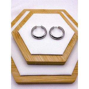 BRINCO AÇO INOXIDÁVEL ARGOLA  2,5CM (G) - PRATEADA