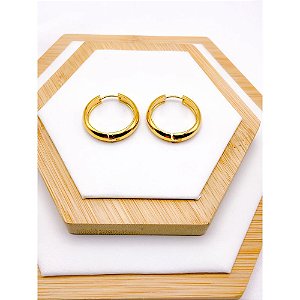 BRINCO AÇO INOXIDÁVEL ARGOLA  2,5CM (G) - DOURADA