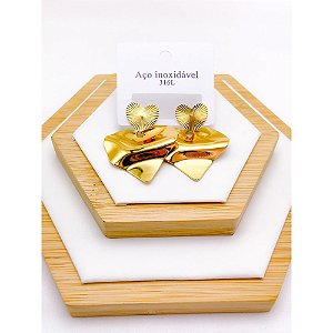 BRINCO AÇO INOXIDÁVEL CORAÇÃO PINGENTE CORAÇÃO - DOURADO