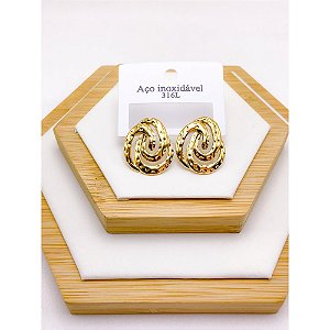 BRINCO AÇO INOXIDÁVEL GEOMETRICO  - DOURADO