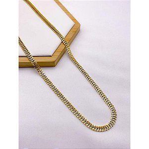 CORRENTE GRUMET DUPLA 60CM AÇO INOXIDÁVEL - DOURADA