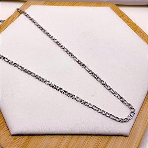 CORRENTE AÇO INOXIDAVEL FIGARO 0.8MM  60CM - PRATEADA