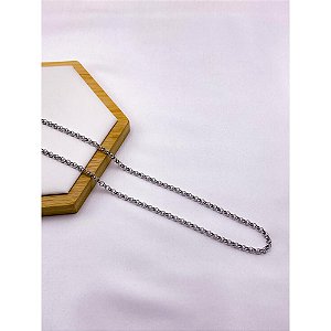 CORRENTE AÇO INOXIDAVEL ELO PORTUGUES 4.0MM 60CM - PRATEADA