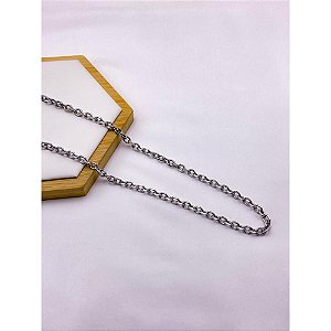 CORRENTE AÇO INOXIDAVEL ELO CADEADO CHANFRADA 1.6MM 60CM - PRATEADA