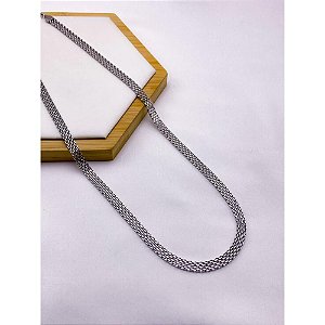 CORRENTE AÇO INOXIDAVEL MALHA ESTEIRA 6.0MM 60CM - PRATEADA