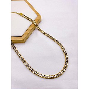 COLAR AÇO INOXIDÁVEL 45 CM RIVIERA CRISTAL - DOURADO