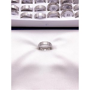 ANEL AÇO INOXIDÁVEL 4MM ORAÇÃO PAI NOSSO - PRATEADO (UNIDADE)