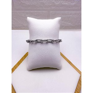 PULSEIRA AÇO INOXIDAVEL  HARDWEAR 17CM+3CM EXTENSOR - PRATEADA