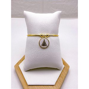 BRACELETE AÇO INOXIDÁVEL NOSSA SENHORA - DOURADO